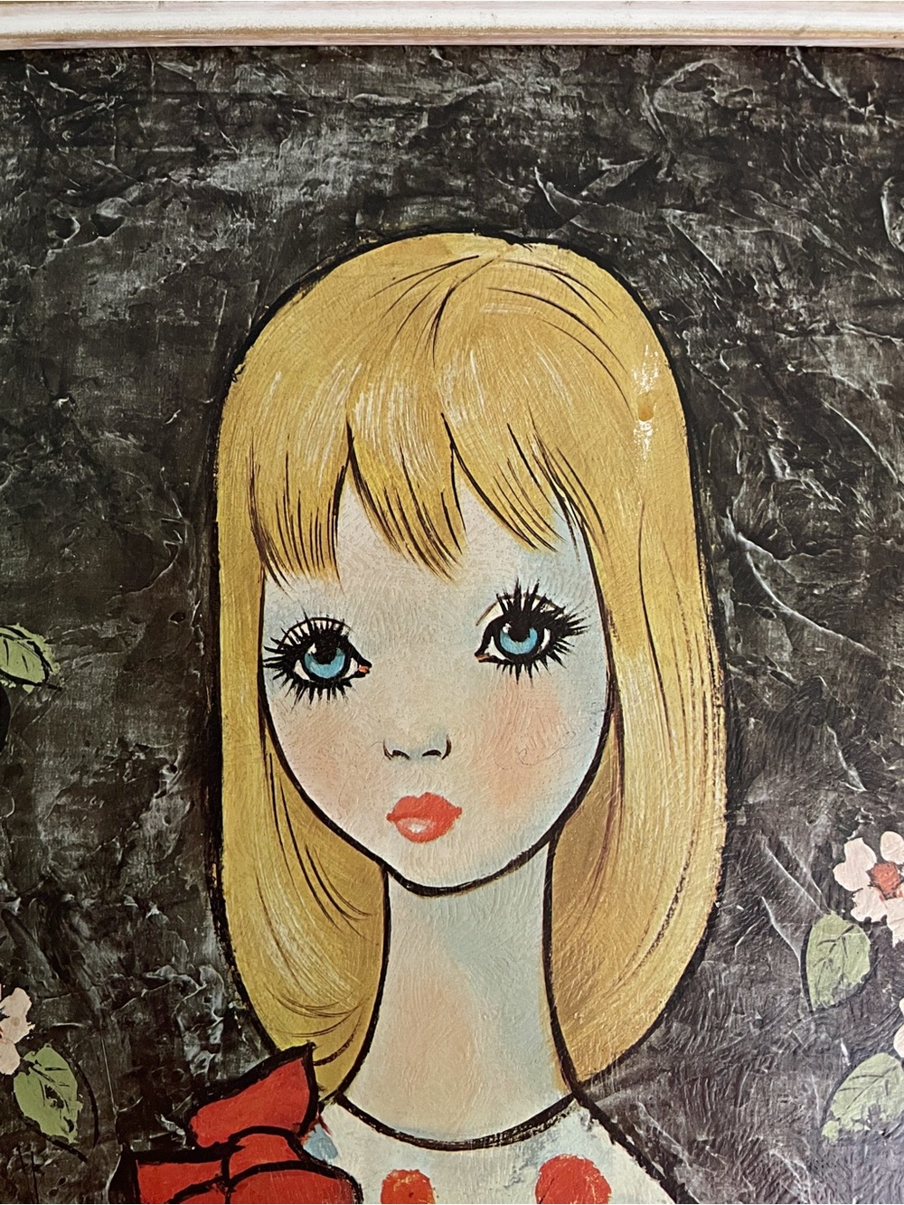 Vintage 1960s Goddard "Susie" Big Eye Girl Framed Art Print MCM Kitsch Retro - Picture 3 of 10